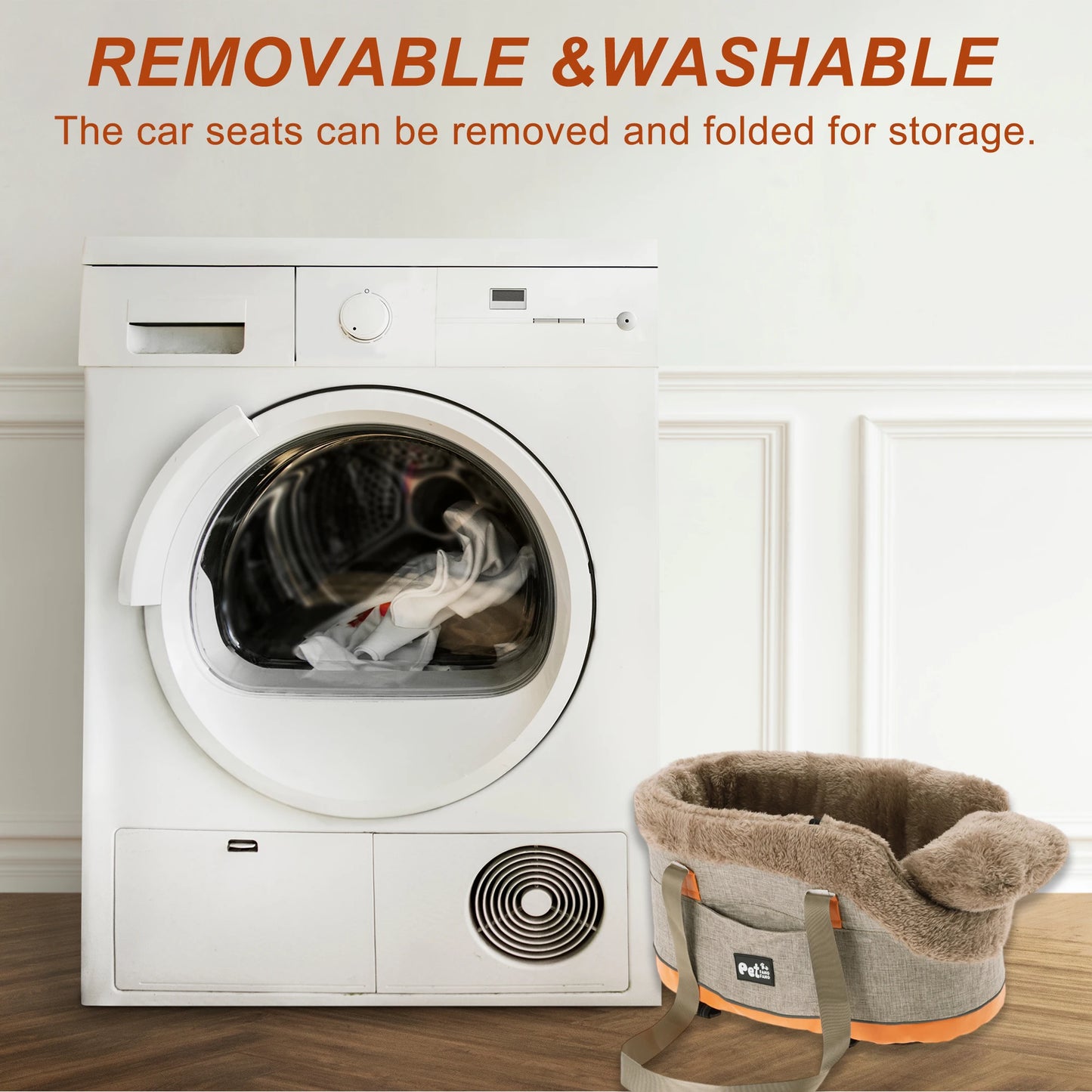 UXCELL Console Dog Car Seat Dog Beds Dog Mats Portable Booster Washable Front Seats for Small Pets Warm Sofa for Dogs Cats