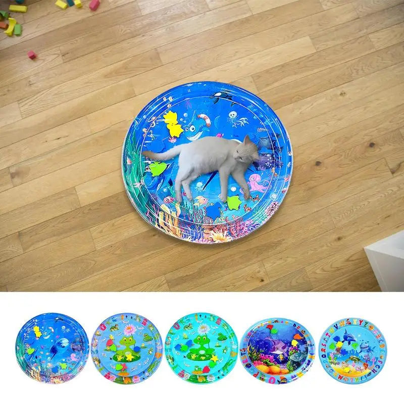 Water Play Mat For Cat Sensory Water Mat Water Sensory Play Mat Cat And Dog Pet Playmat Sea Ocean Theme Sensory Toy Pet Supplies