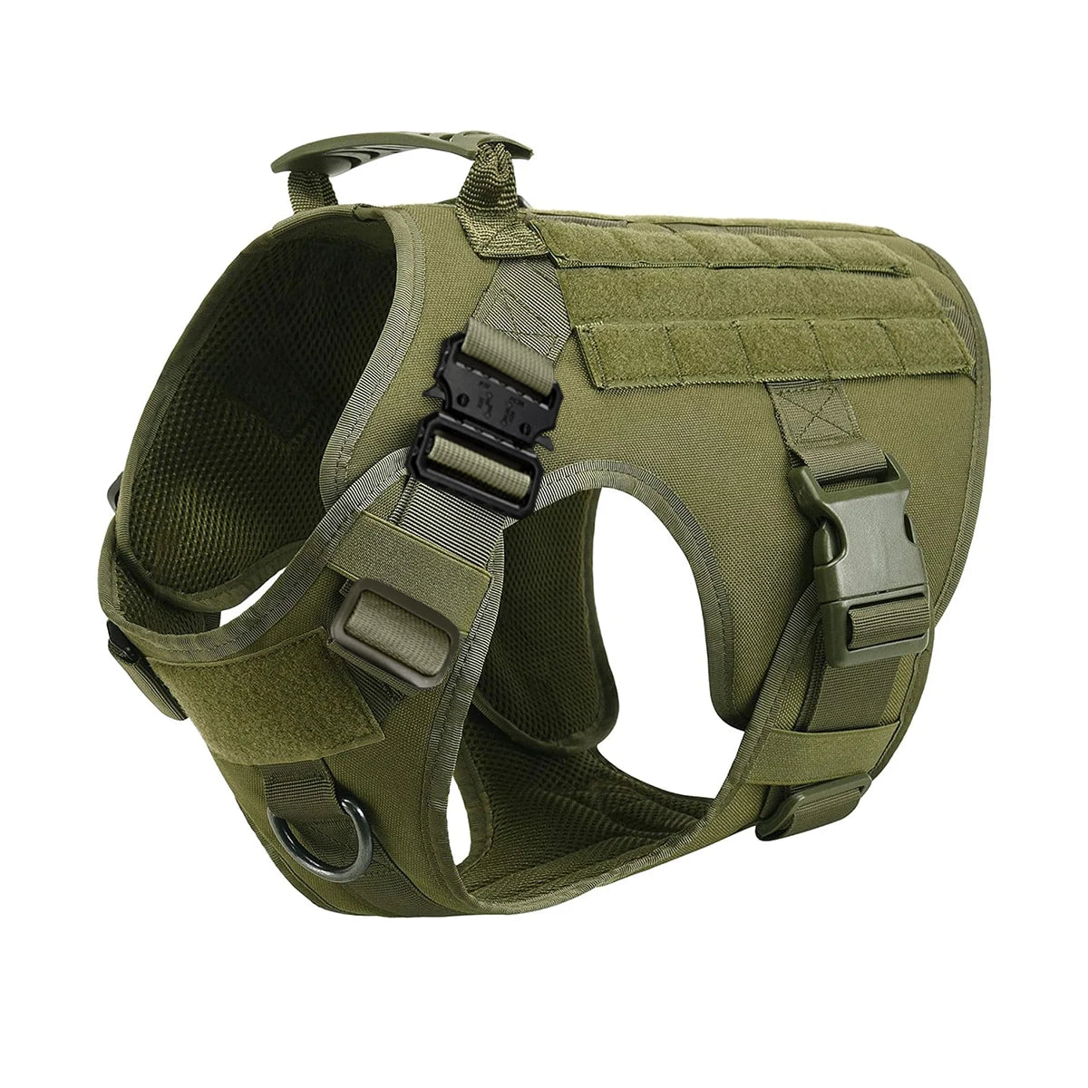 Tactical Training Large Dog Harness Collar Leash Molle Pouches Military Service Dog Vest Heavy Duty Dog Harness for Medium Dogs