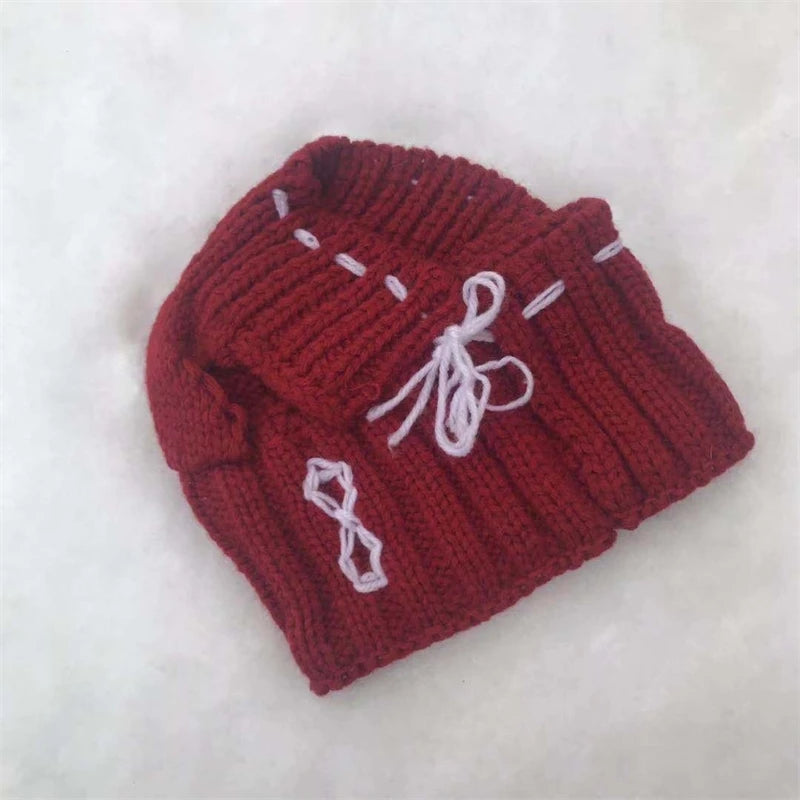 Solid Wool Knitting Pet Dog Hat New Year Protective Head Wear French Bulldog Kitten Accessories Versatile Outdoor Pet York Scarf