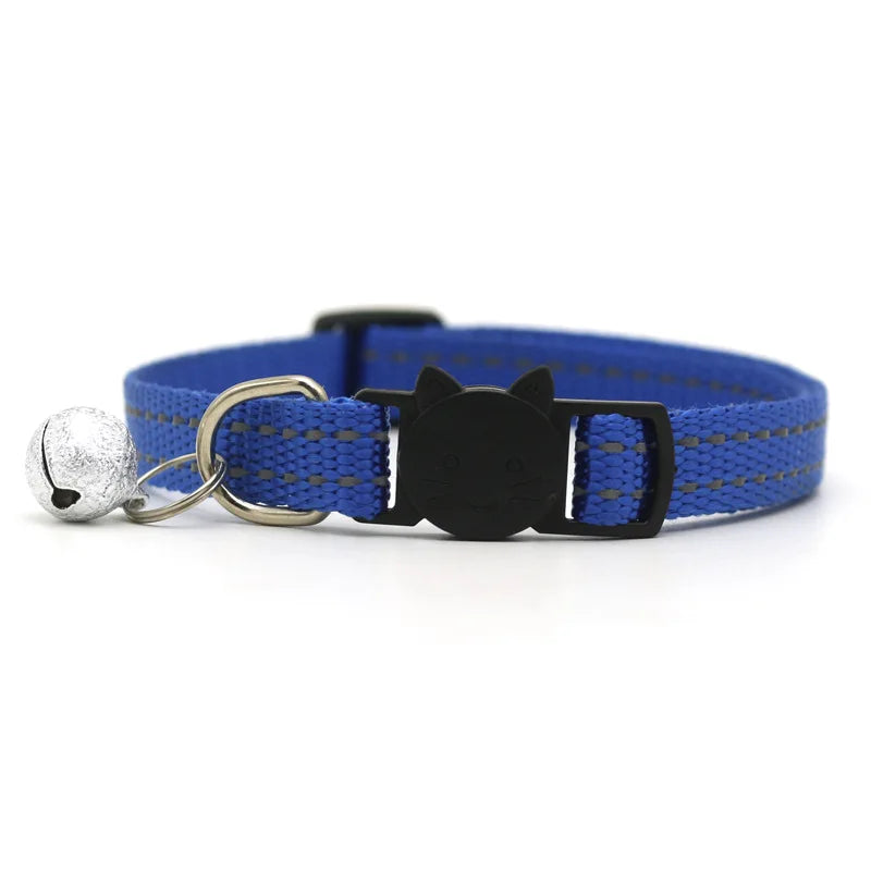 Ring Bell Pet Dog Collars Chihuahua Durable Solid Nylon Pet Neck Accessories Adjustable 1.0cm Necklace for Cats Drop Shipping