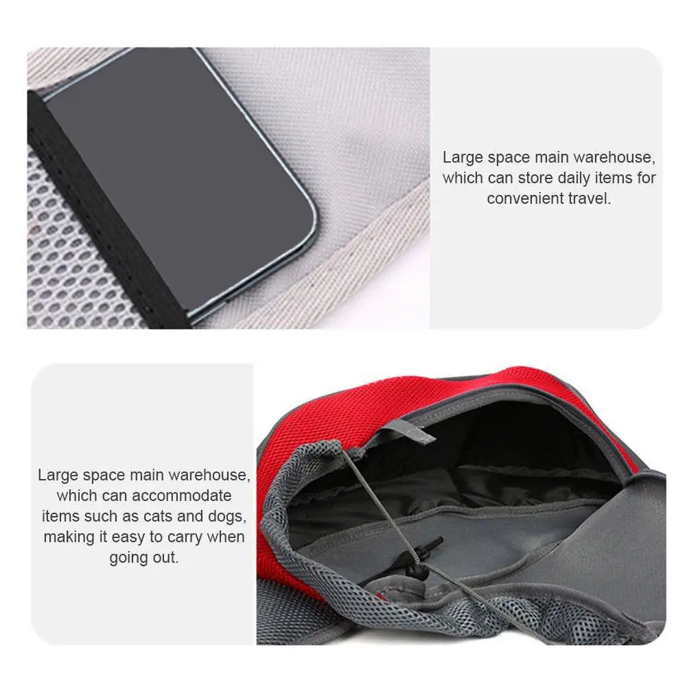 Large Space Pet Travel Shoulder Bag, Widened And Thickened Shoulder Strap Design Does Not Squeeze Breathable Mesh Pet Backpack