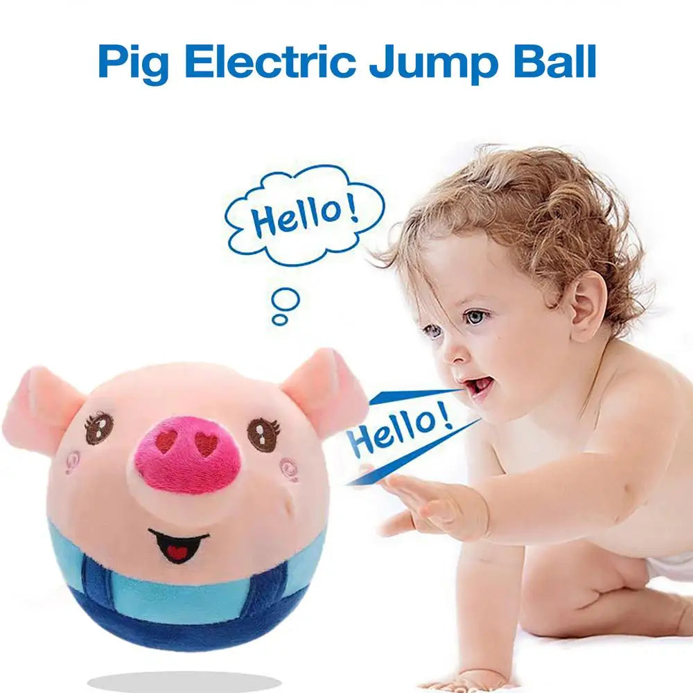 Talking Pig Toys Electric Pig Bouncing Ball Toy With Music USB Charging Pig Bouncing Jump Ball Toy For Children's Day Christmas