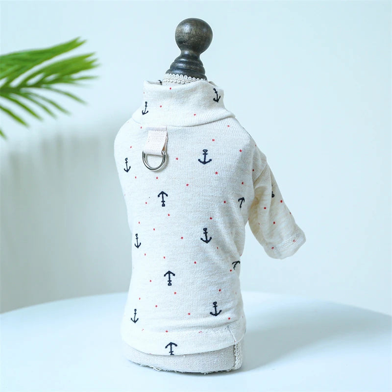 Breathable Cotton Small Medium Dog Clothing Mini Printing Sweatshirt for French Bulldog Brand Designer Autumn Warm Cat Clothes
