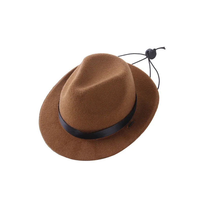 Pet Hat Dog Cat Western Cowboy Hat Halloween Pet Outdoor Caps Funny Retro Photo Prop Dog Accessories Doll Decor Pet Products