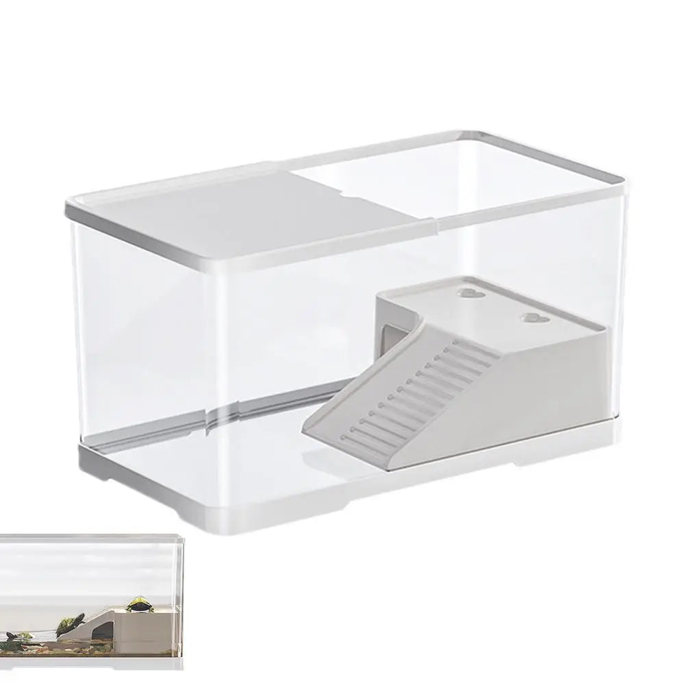 Turtle Tank Reptile Tank with Basking Platform Aquatic Tortoise Aquarium Reptile Habitat Tortoise Aquarium Habitat Turtle Carry
