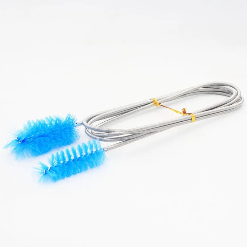 Aquarium Pipe Cleaning Brush Fish Tank Cleaner Tube Stainless Steel Water Filter Air Tube Flexible Double End Hose Accessories