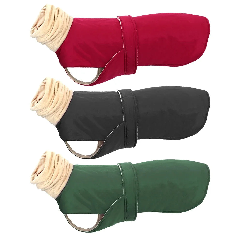 Super Warm Thick Dog Clothes Waterproof Dog Coat Jacket For Medium Large Dogs Greyhound Wolfhound Shepherd Clothing