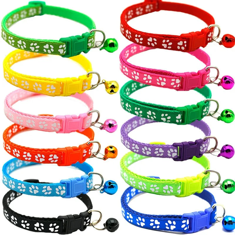 Heart Charm and Bell Cat Collar Safety Elastic Adjustable with Soft Velvet Material 8 Colors Pet Product Small Dog Collar