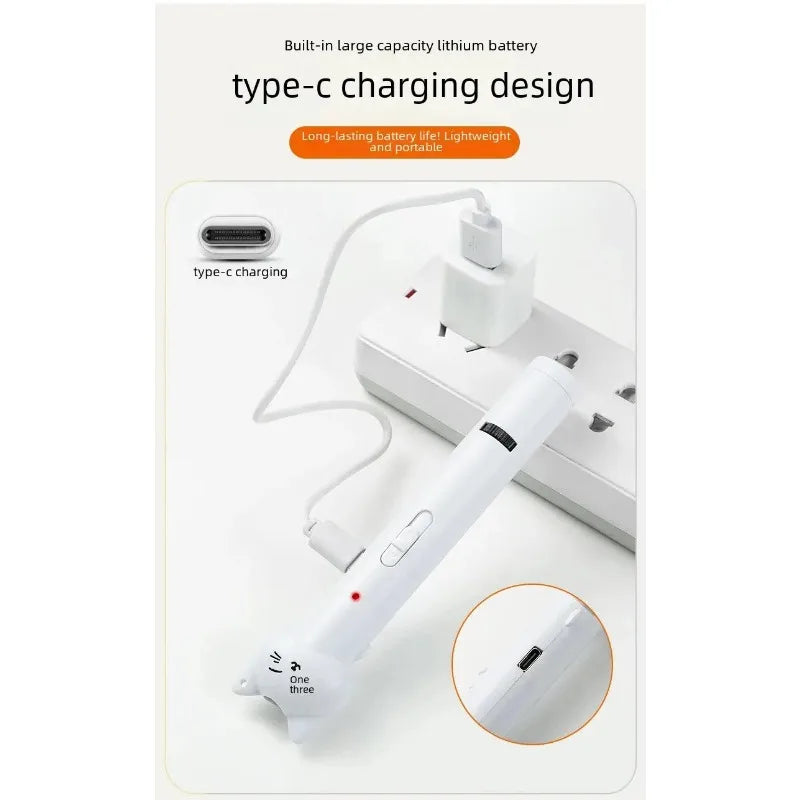 USB Charging Laser Cat Teasing Stick Infrared Laser Light Pattern Projection Cat Toy Pet Supplies Cat Teasing Pen cat toys