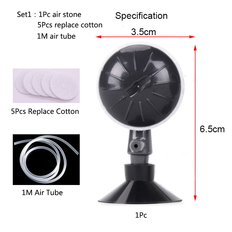 1/2Set Plastic Aquarium Air Stone with Suction Cups Pond Fish Tank Pump Aerator Aeration Hydroponic Oxygen Air stone Accessories