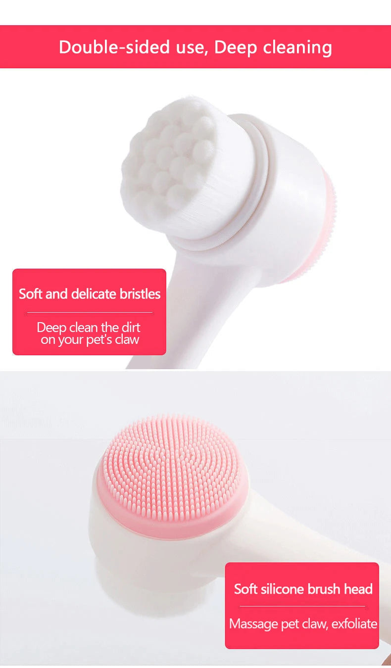 1pc- Silicone Pet Paw Cleaner & Massage Brush - Dual-Sided Dog Grooming Tool for Healthy Coats and Claws
