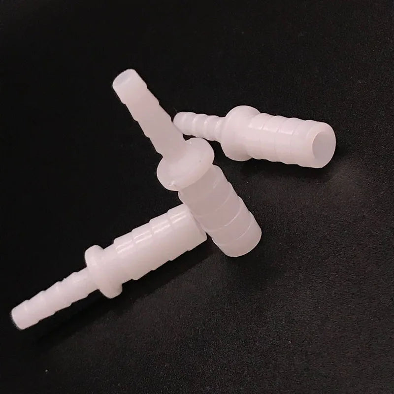 10pcs 8mm Plastic Aquarium Connectors Tee Straight T-shaped 3 Way Connector for Water Air Pump Fish Tank Aquarium Accessories