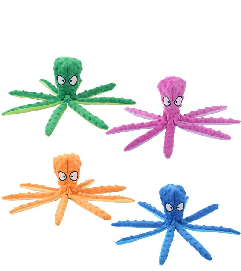 Pet plush toy octopus shell dog puzzle bite resistant sound toy octopus cat dog supplies