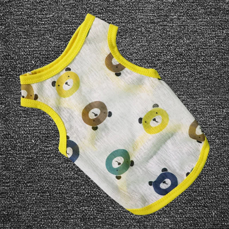 Summer Dog T-shirt Pet Clothing Chihuahua Clothes for Little Dog French Bulldog Printed Vest Pug Hoodie York Breathable Skirts
