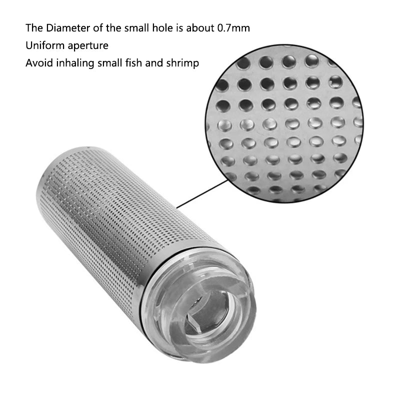 Stainless Aquarium Steel Filter Inlet Sleeve Mesh Shrimp Nets Special Shrimp Cylinder Filter Inflow Inlet Protect Accessories