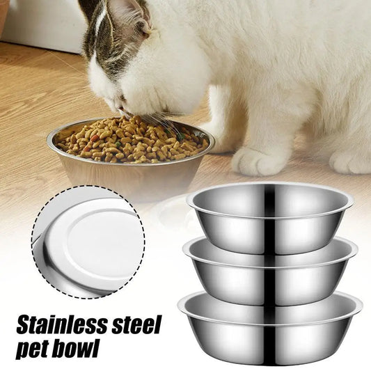 Stainless Steel Pet Bowl, Dog And Cat Food Bowl, Thickened Non-slip Bowl, Anti-fall, Not Easy To Deform, Easy To Clean 1pcs