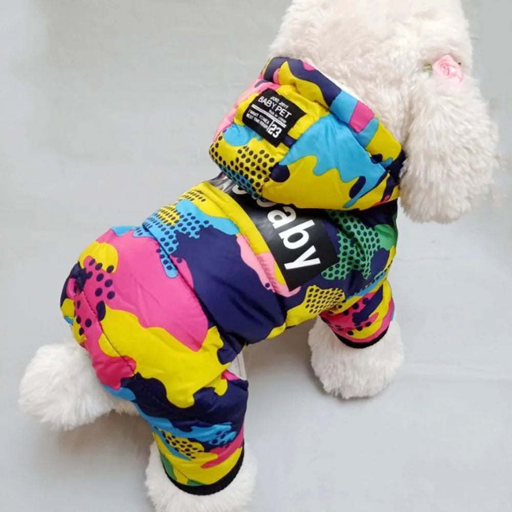 Pet Dog Clothes Winter Warm Dog Windproof Coat Thicken Pet Clothing For Dogs Cats Costume Jumpsuit Hoodies Jacket Pet Supplies