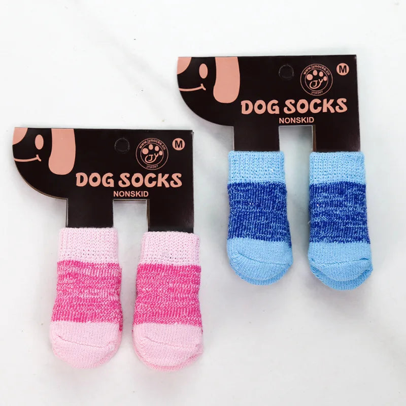 4pcs/Set Dog Shoes For Small Dogs Anti Slip Cat Socks For Cat Cute Dog Socks Pet Chihuahua Dog Clothes Christmas Dog Accessories