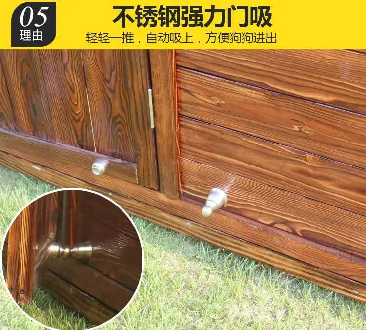 Outdoor Dog House Solid Wood Waterproof Large Dog Golden Retriever Kennel Rainproof Kennel Pet Villa Summer Outdoor Dog House
