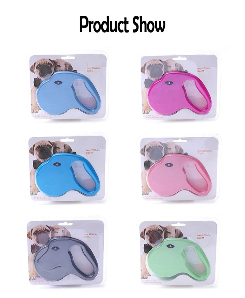 5M Long A Multi Color Cat Dog Head Shaped Pet Leash With Adjustable Length Durable Sturdy And Easy To Grip