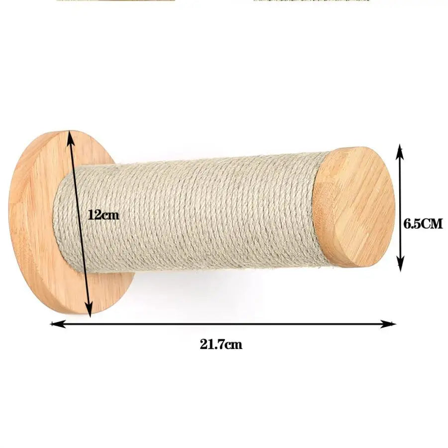 Cat Wall Mounted Solid Wooden Furniture Climbing Ladder and Cat Hammock with Scratching Post for Activity Indoor Cats Perches