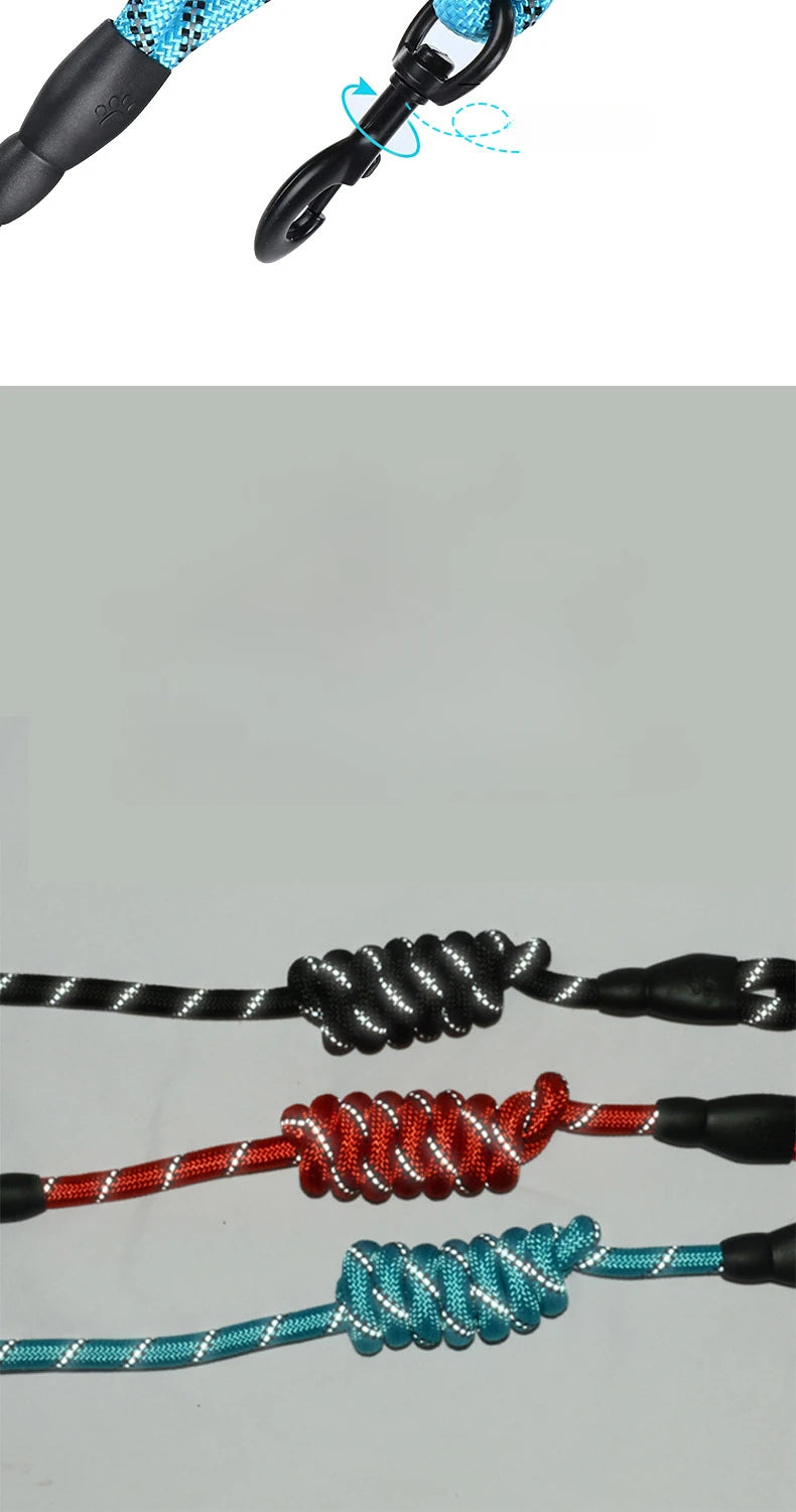 Pet Reflective Leash Nylon Round Leash Explosionproof Punch Leash Dog Walking Round Leash Without Strangulation