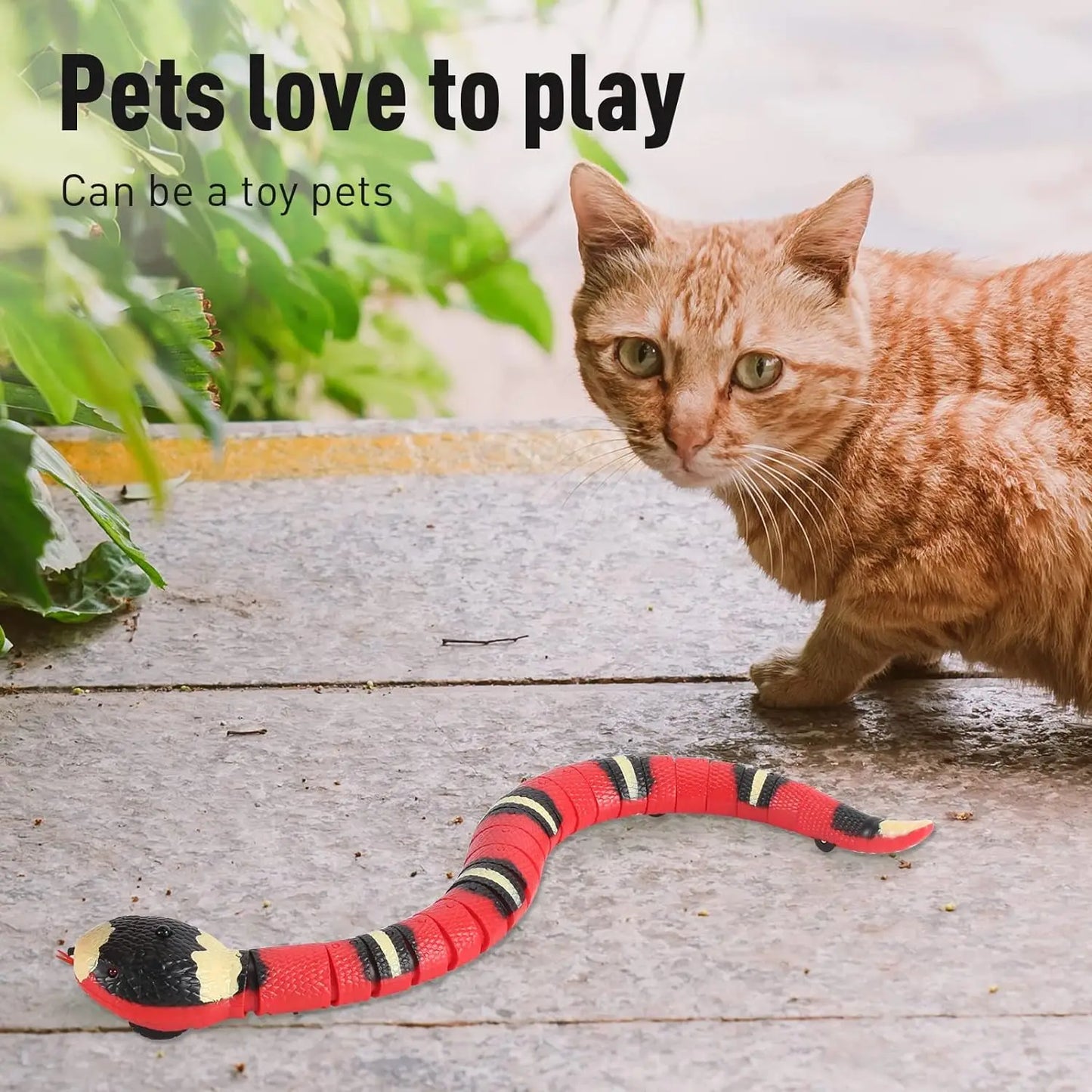 Smart Sensing Interactive Cat Toys Automatic Eletronic Snake Cat Teasering Play USB Rechargeable Kitten Toys for Cats Dogs Pet
