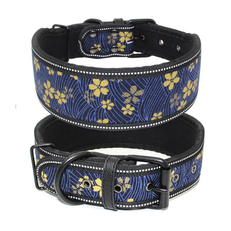 Reflective Puppy Big Dog Collar with Buckle Soft Padded Wide Adjustable Pet Collar for Medium Large Dogs Pitbull Leash Dog Chain