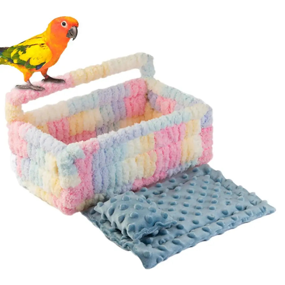 Parrot Bed For Cage Large Multipurpose Bird Nest Comfortable Soft Parrot Nest Warm Nest Bed With Cushion & Pillow For Sleeping