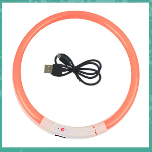 LED Dog Collar Light Up Dog Collars USB Rechargeable TPU Glow Safety Basic Dog Collars for Large Medium Small