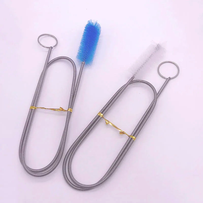Aquarium Pipe Cleaning Brush Fish Tank Cleaner Tube Stainless Steel Water Filter Air Tube Flexible Double End Hose Accessories