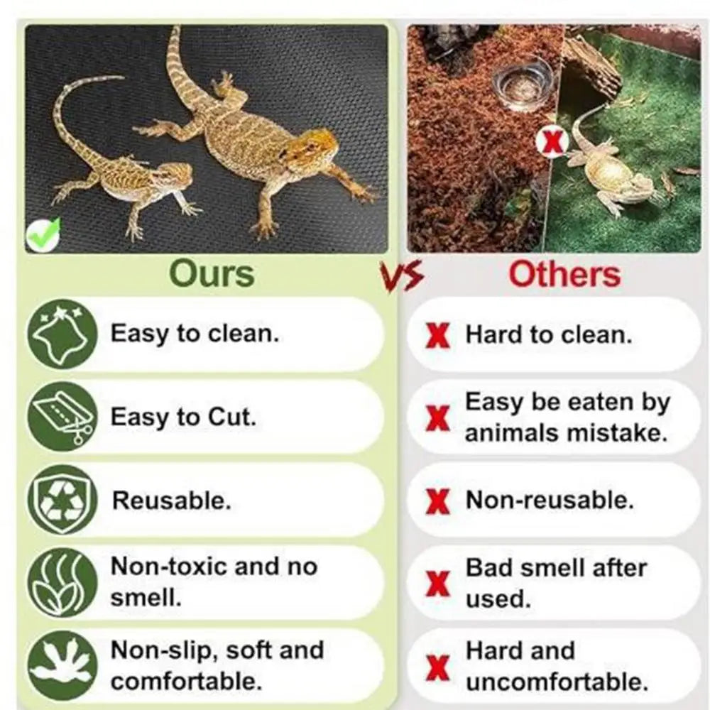 Reptile Carpet Anti-Slip Terrarium Liner Substrate Climbing Animals Breeding For Bearded Turtles Snakes Iguana Tortoises