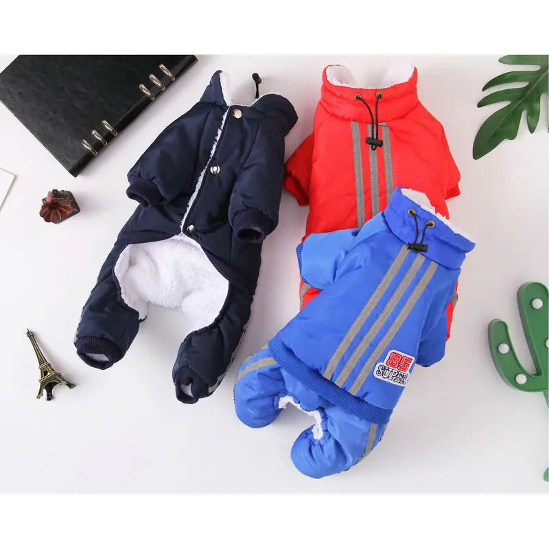 Thicken Warm Dog Jumpsuit Turtleneck Autumn Winter Dog Coat Reflective Sherpa Fleece Dog Clothes for Small Medium Dogs