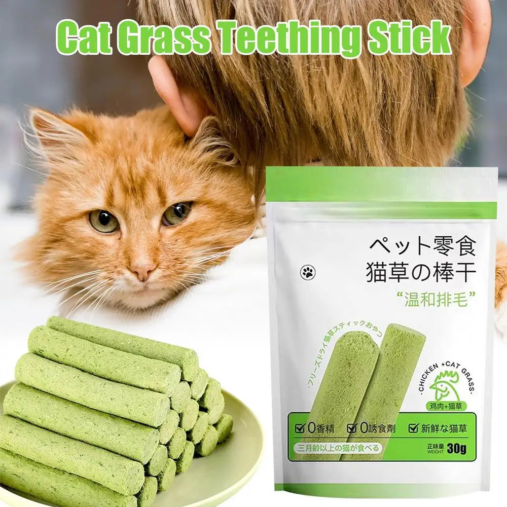 6Pcs per Pack Natural Grass Molar Stick for Cats Grinding Rod Chew Toy Pet Snacks, Molar Rod, Teeth Cleaner, Teeth Caring