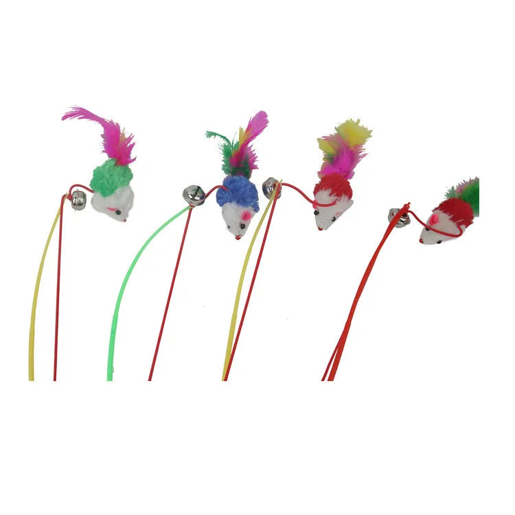 Cat Toy Cat Teaser Sticks Fishing Rod Mouse Funny Cat Stick Bell Funny Cat Toy Cat Interactive Cat Cat Supplies