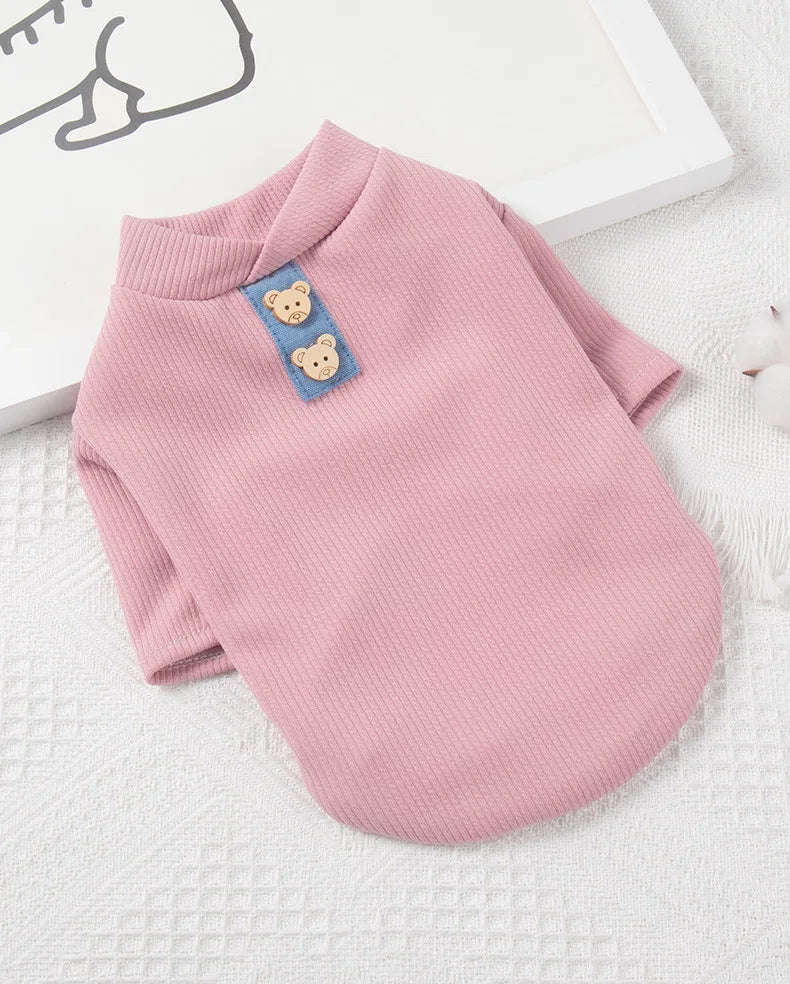 Pet Dog Striped T-Shirt Dog Cat Cotton Vest Clothes Spring Summer Pet Apparel Shirt for Small Medium Pets French Bulldog Bichon