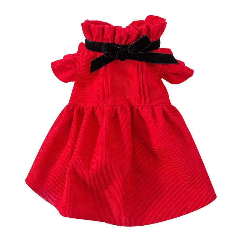 Christmas Costume Dress and Shirt Set for Pet Dog Luxury Dog Clothes Chihuahua Clothing Puppy Skirt Pet Apparel Dog Bow Dress