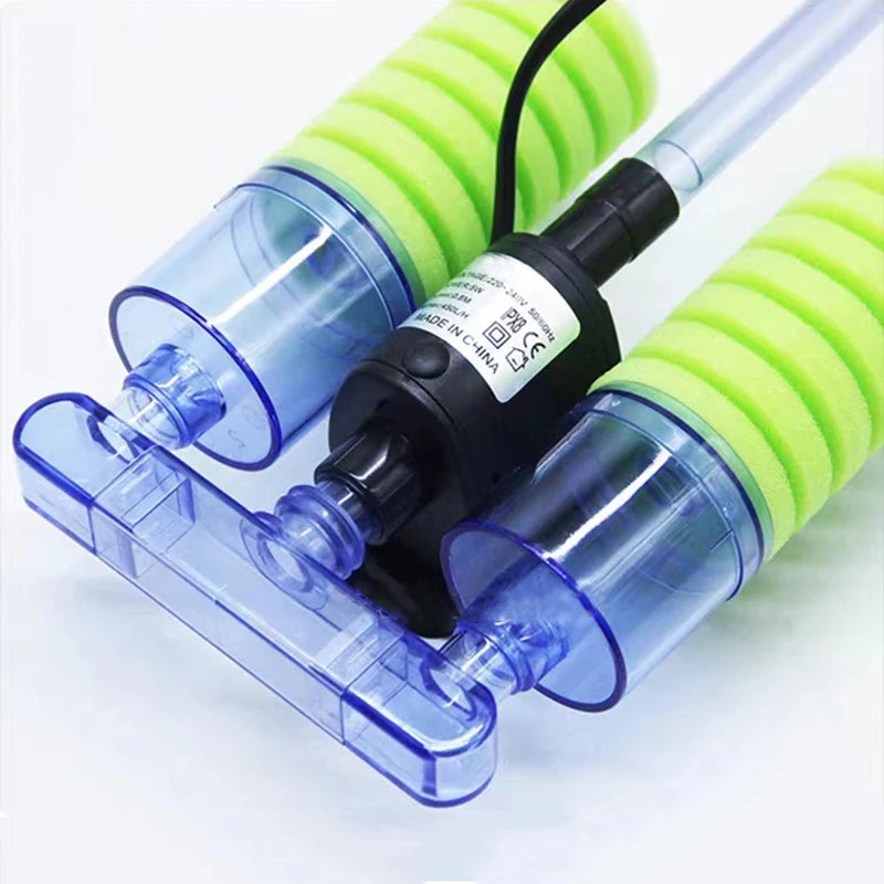 Aquarium Filter With Pump For Fish Tank Air Pump Skimmer Biochemical Sponge Filter Aquarium Bio Ball Filters Filtro Aquario