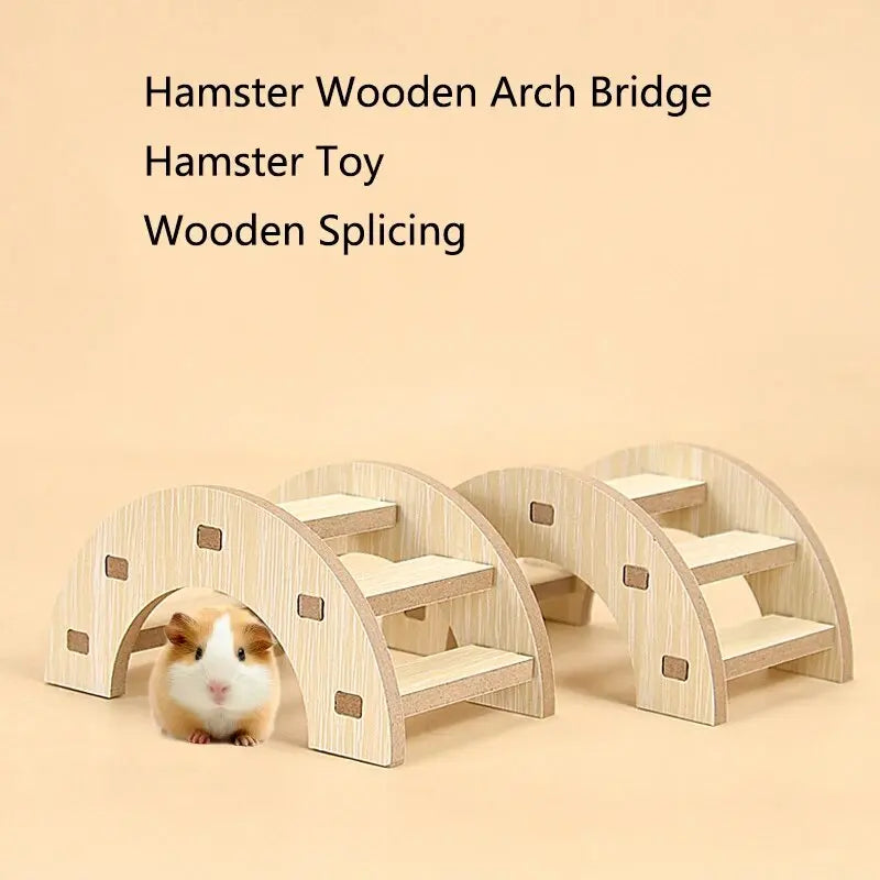 1pc Functional Wooden Hamster House Desk Platform Pet Stand Toy Station Board Pet Products Hamster Cage Golden Bear Toy Supplies