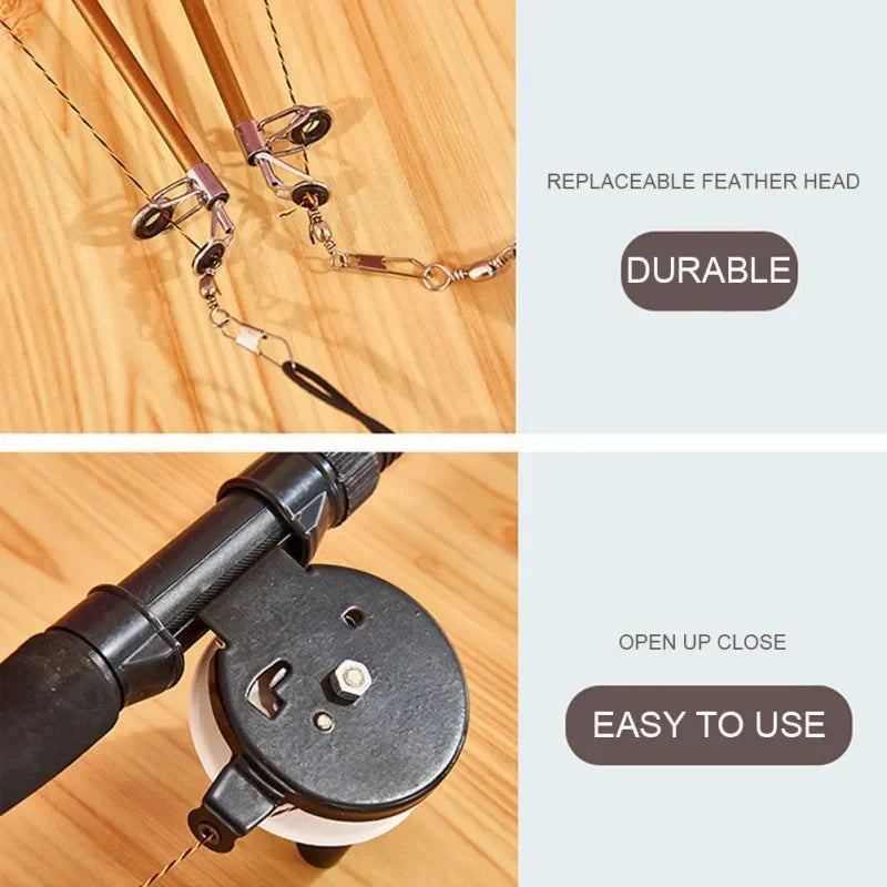 Retractable Cat Toy Fish Type Telescopic Feathers Funny Cat Stick Toys Pet Toy for Kitten Cat Rods Simulation Fishing Rod