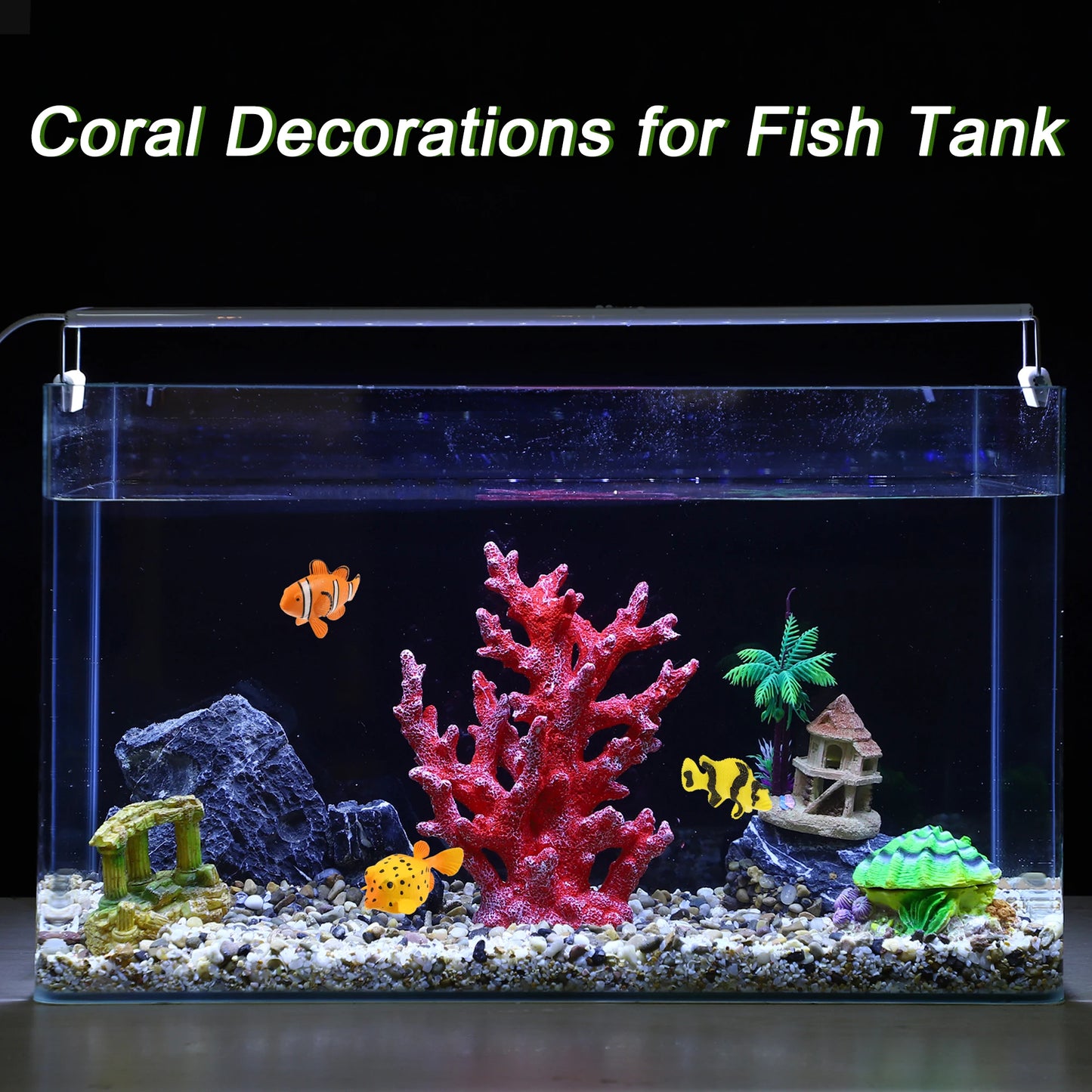 UXCELL Artificial Coral Decorations Fish Tank Coral for Aquarium Resin Coral Ornaments Simulation Undersea Water Plants