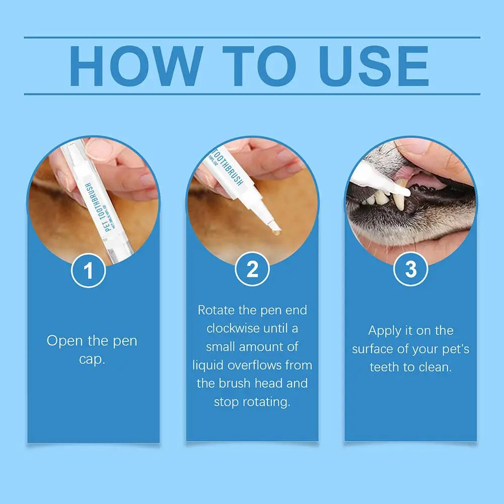Pet Toothbrush Pen Remove Tartar Deep Cleaning Oral Breath Remove Yellowing Prevent Health Portable Supplies Bad Pet B7Y5