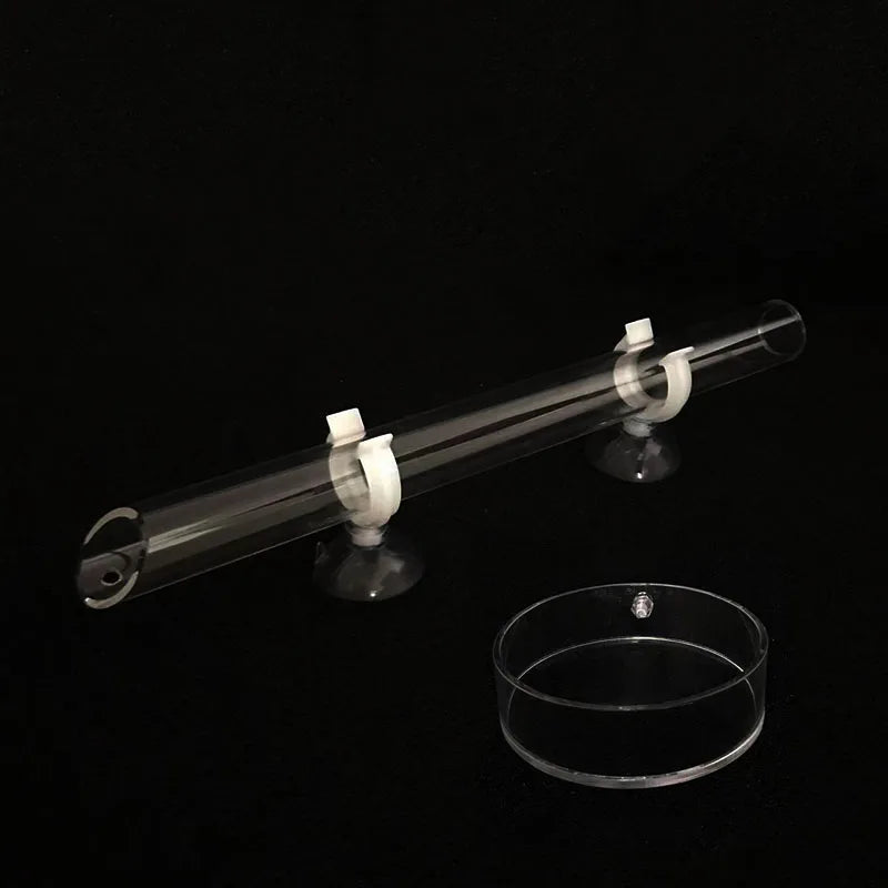1Pcs Acrylic Aquarium Feeder Tube Dish Transparent Fish Tank Shrimp Snail Shrimp Food Feeder Bowl Aquarium Feeding Accessories