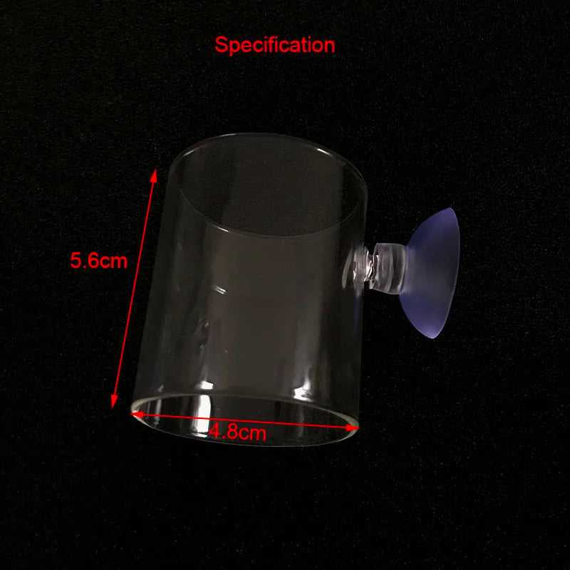 New Glass Aquarium Feeding Ring Fish Tank Station Floating Food Tray Feeder Aquarium Accessory with Strong Suction Cup