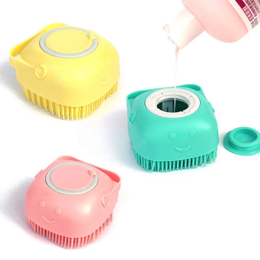 Pet Bath Brush Comfortable Super Soft Silicone Shampoo Massager Brush Comb for Dogs Cats Bathroom Dog Bath Brush Massage Gloves
