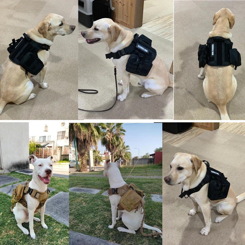 K9 Tactical Military Vest Pet German Shepherd Golden Retriever Tactical Training Dog Harness and Leash Set For All Breeds Dogs