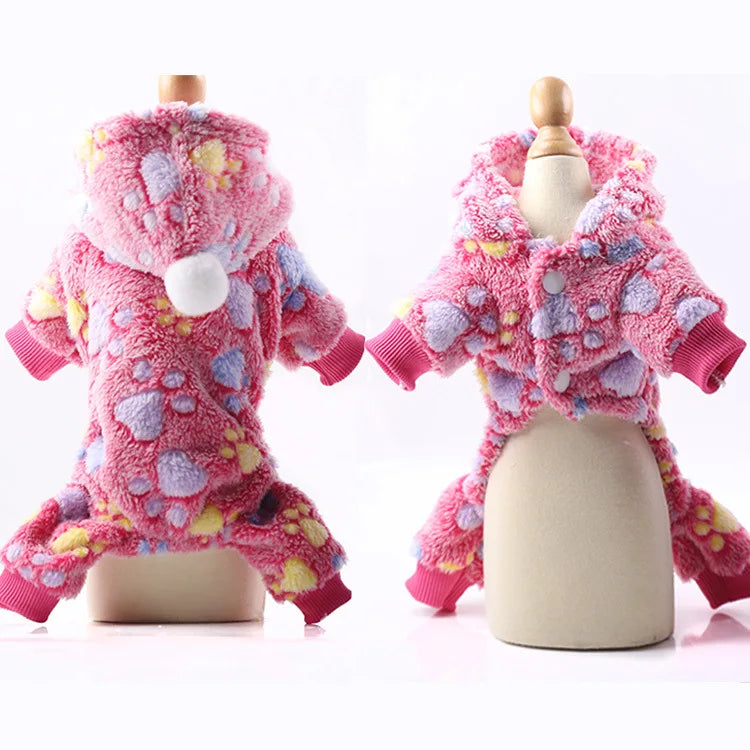 Pet Dog Soft Warm Jumpsuits Clothing for Dogs Pajamas Fleece Small Puppy Coat Pet Outfits Hoodie Clothing Cats Clothes Christmas