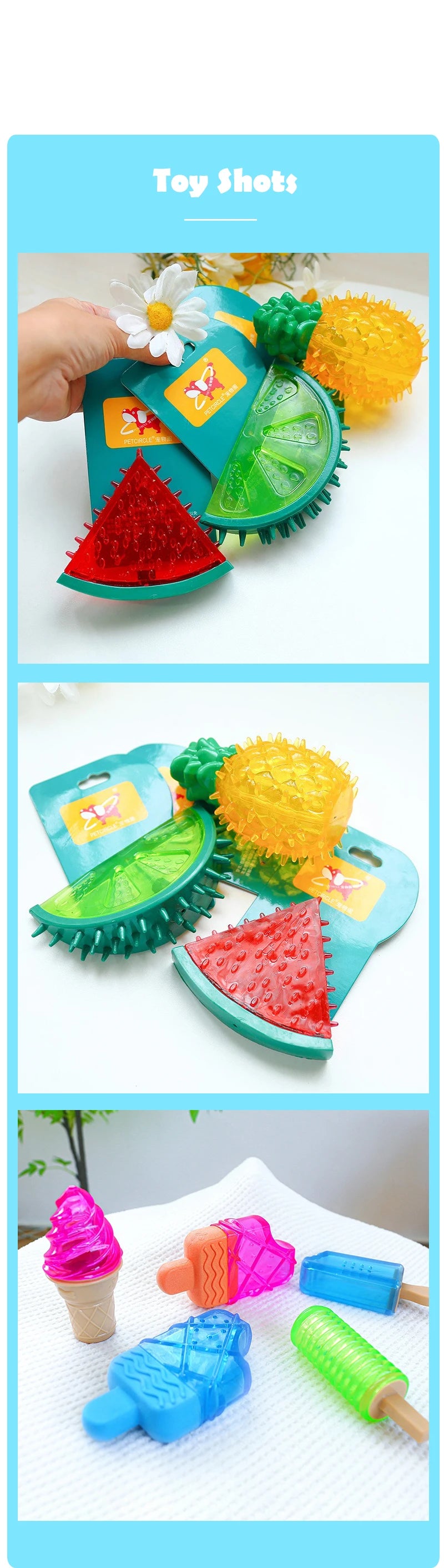 Cute Fruit Shape Pet Dog Toys Molar Accessories Summer Cooling Chew Toy for Husky French Bulldog Bite Resistant Pet Products