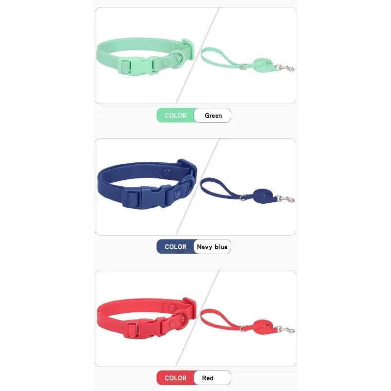 New Macaron Colored PVC Dog Collar Waterproof Dirt Resistant Easy To Clean Pet Collar Adjustable Neck Collar Pet Dog Collar Set